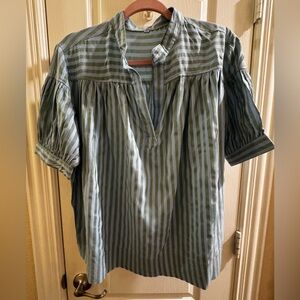 Striped Blue and White Blouse